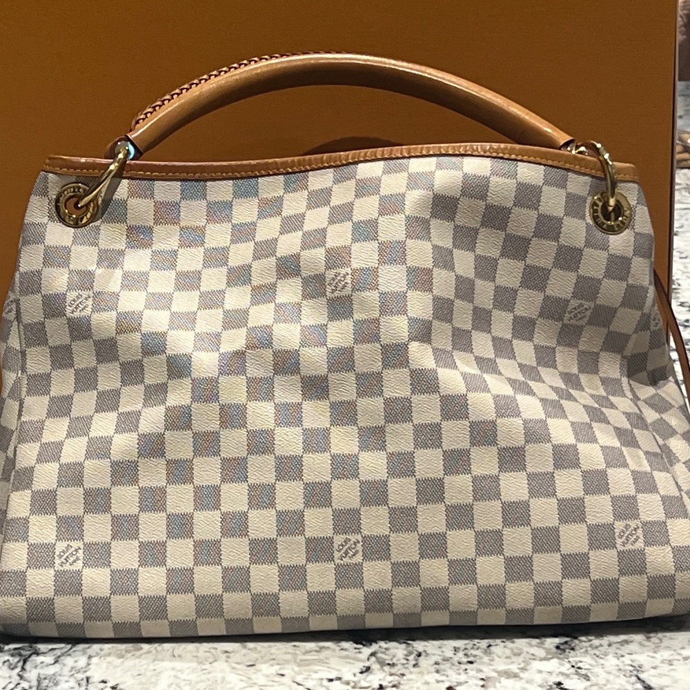 Artsy mm Damier Azur White Gray